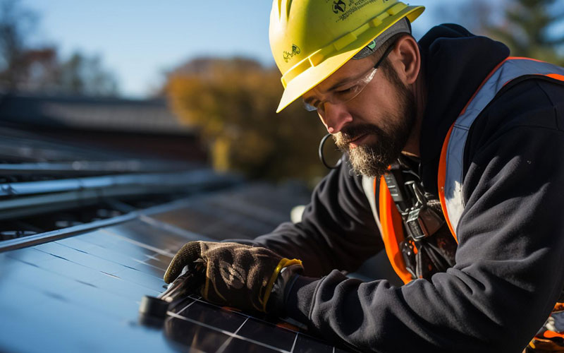 Brandenburger Tor einhgekleidet mit Solarmodulen